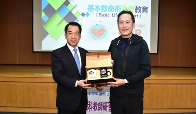 校長致謝桃園市政府消防局魏哲修教官蒞校講授急救技巧